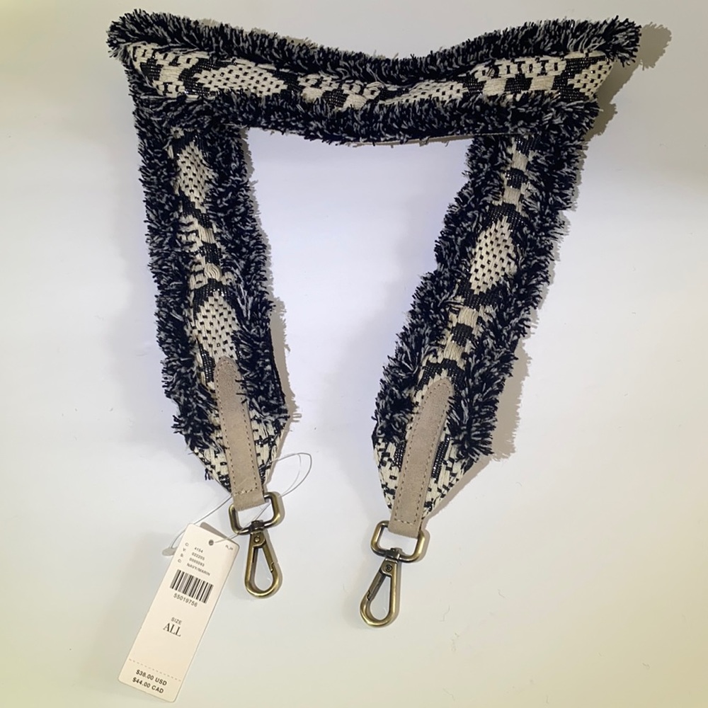 Anthropologie Navy/Cream/Metallic Handbag Strap